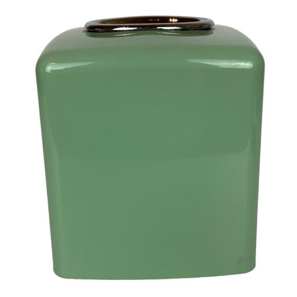 Molded Plastic Tissue Box Cover Mint Green Silver Square Bath Decor Vtg 60s 70s - Picture 5 of 8